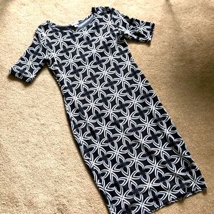 LulaRoe black and white stretch dress XS